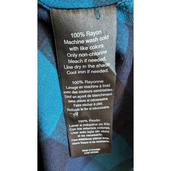 Kavu Womens Oversized Soft Flannel Shirt Size XS Teal Plaid Tunic Hiking Camping - Picture 4 of 6